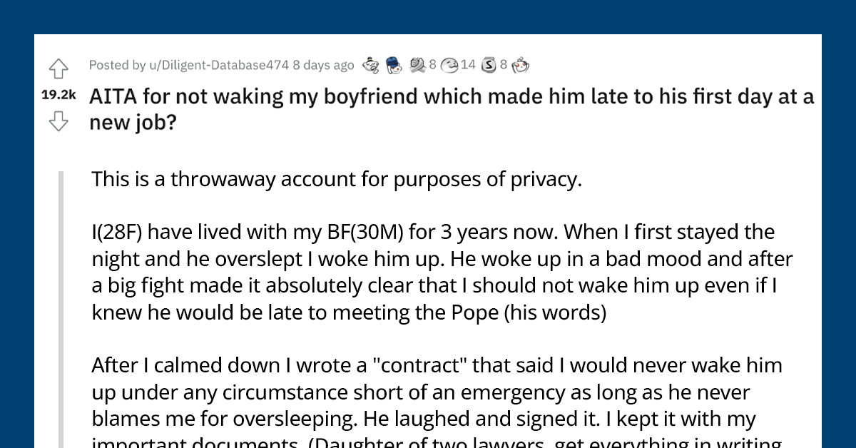 Boyfriend With All Of The Audacity Blames His Girlfriend For Not Waking Him Up On Time, Causing Him To Be Late For His New Job