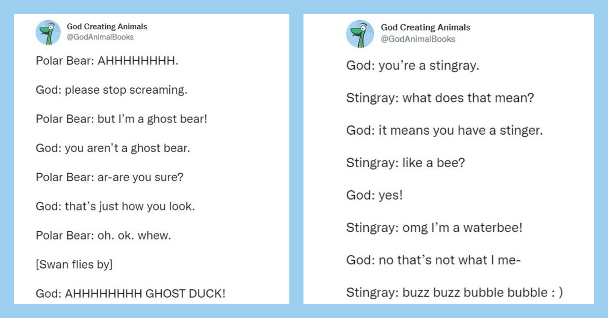 Author Comes Up With Hilarious and Creative Stories About What God Would Have Told Animals as They Were Created