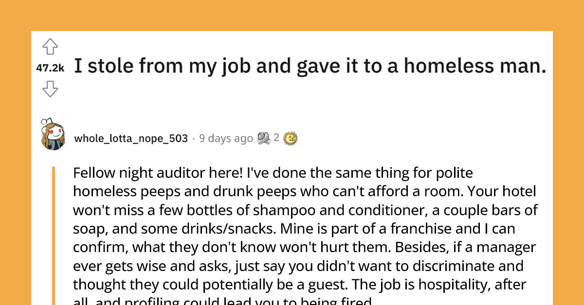 Night Receptionists Give Cold Homeless Man Stolen Hotel Supplies