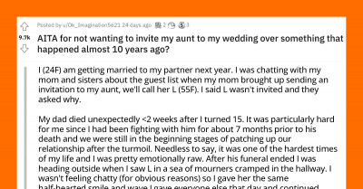 Young Woman Doesn’t Want to Invite Her Aunt to Her Wedding Over Something That Happened Ten Years Ago, and Her Family Thinks She Should Get Over It