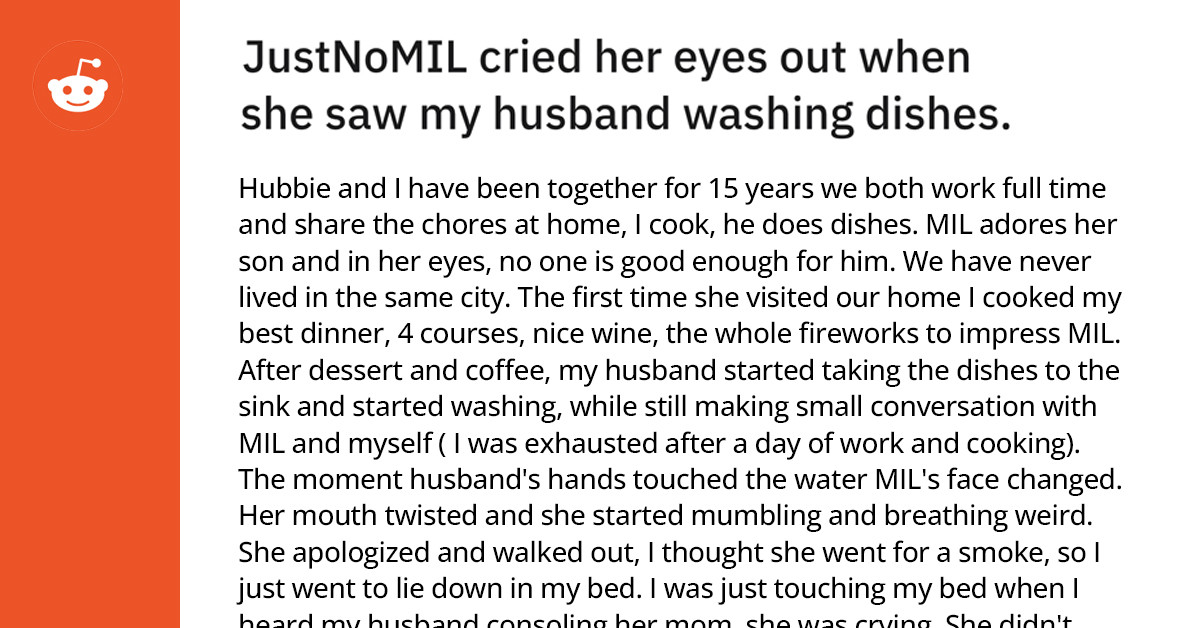 MIL Goes Wild After Watching Her Son Help His Wife Do House Chores