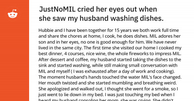 MIL Goes Wild After Watching Her Son Help His Wife Do House Chores