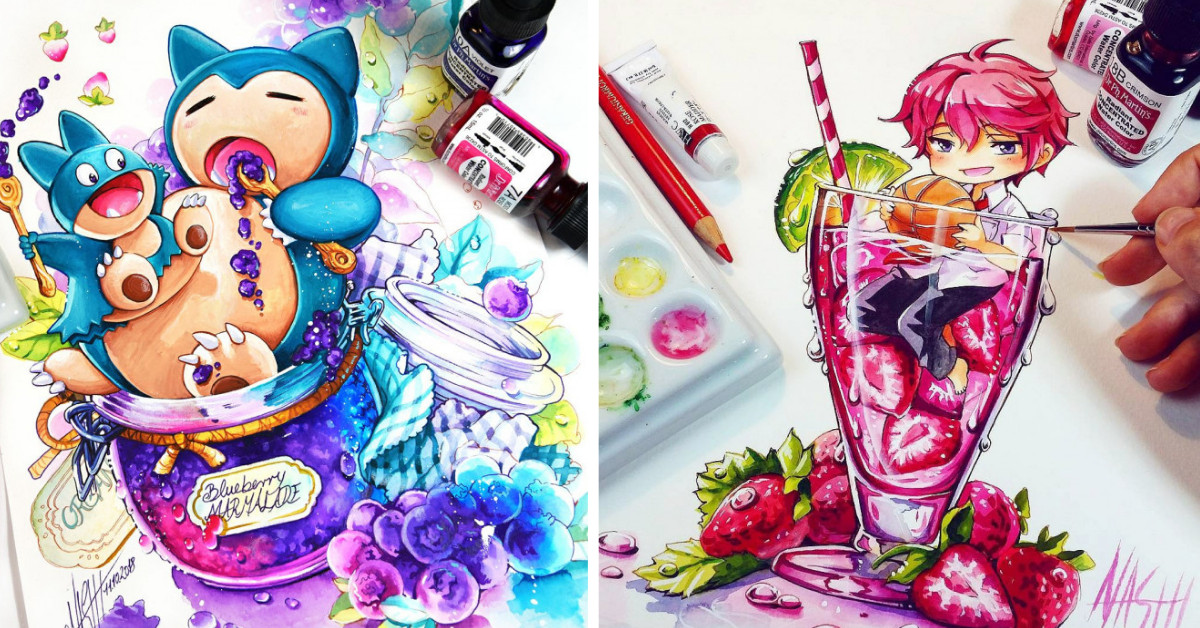 Illustrator Creates Adorable Cocktail Series Featuring Sailor Moon and Other Anime Characters