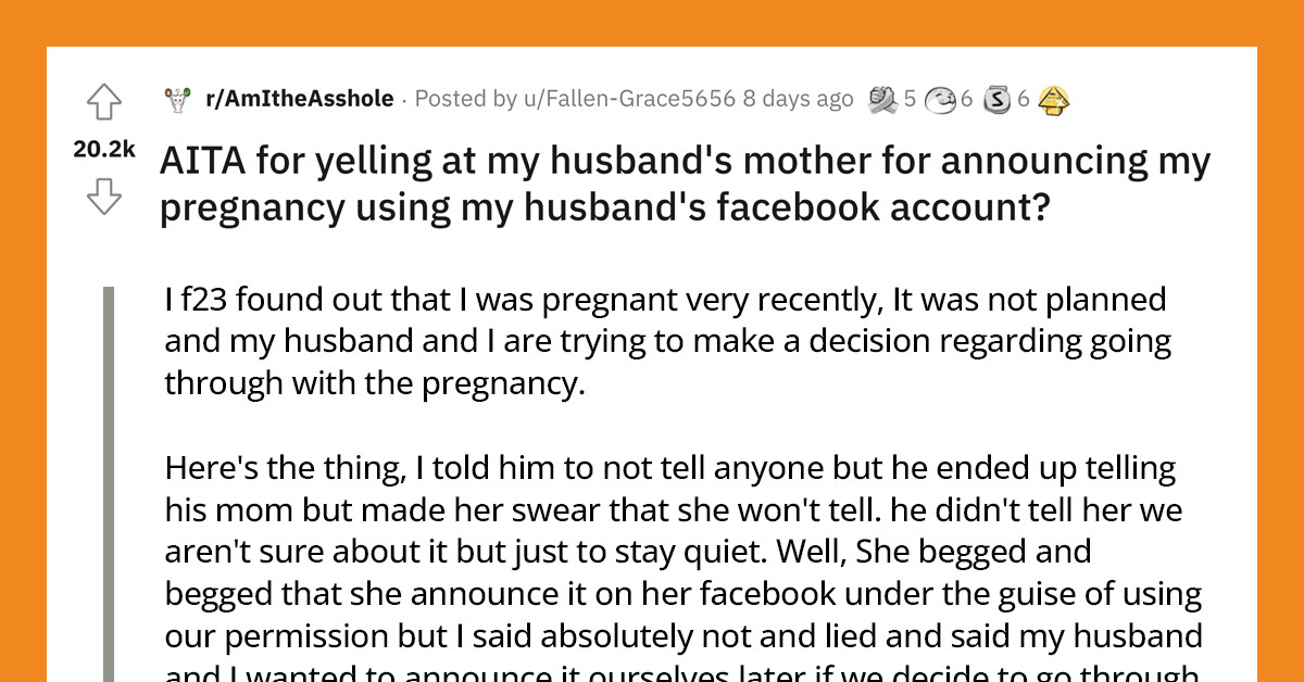 Woman Asks Reddit If She's Wrong To Be Upset That Her MIL Announced Her Pregnancy On Facebook