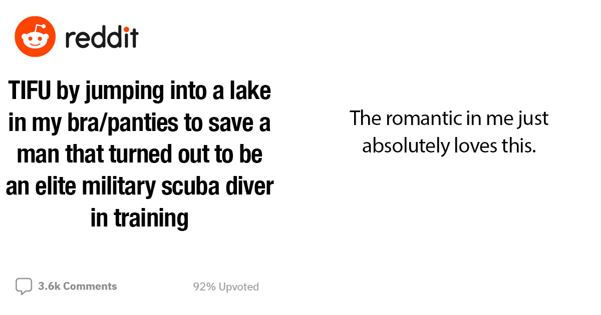 Woman Jumps In Her Bra And Panties To Save Man From Drowning, But He Ended Up Being An Elite Military Scuba Diver In Training