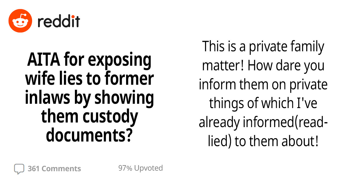 A Redditor Revealed The Custody Evaluation For His Kids To His Ex's Family After Being Accused Of Depriving Visitations