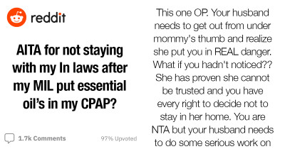 Woman Refuses to Stay with Her In-Laws After Her MIL Put Essential Oil, from an MLM Company, in Her CPAP Machine