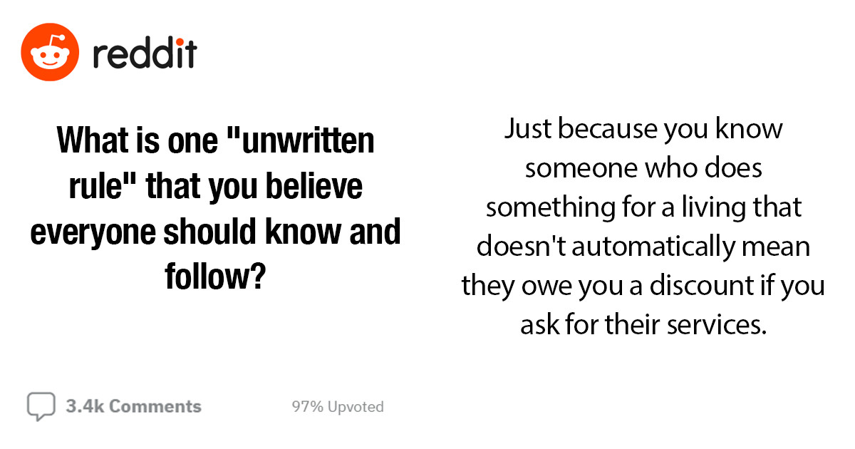30+ “Unwritten Rules” Of Life That Are Supposed To Be Followed, But Unfortunately, Not Everyone Seems To Know Them