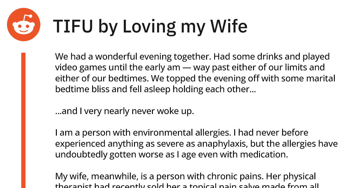 Married Couple Falls Asleep After A Wonderful Evening, And The Husband Almost Dies From Anaphylactic Shock