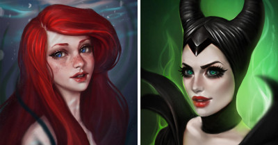Russian Artist Creates Visually Stunning Portraits Of Disney And Other Pop Culture Characters