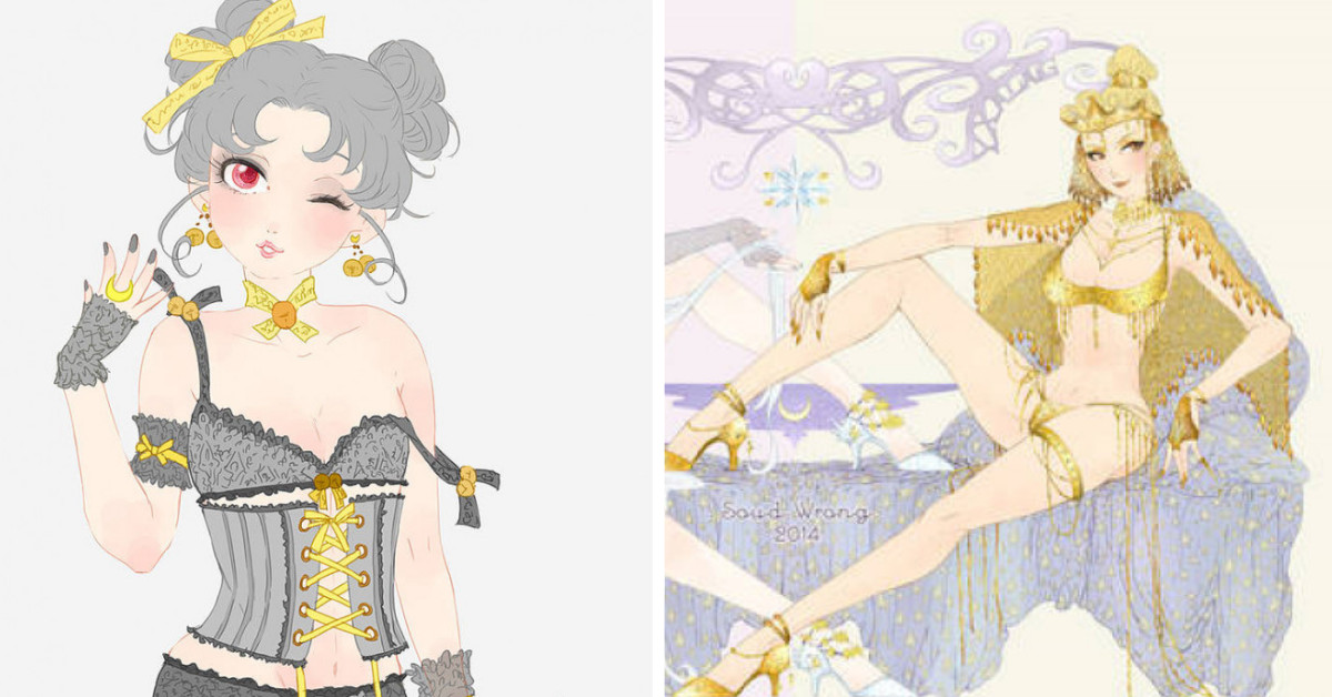 Chinese Artist Creates Sexy Lingerie Versions of Sailor Moon Characters