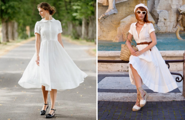 5. A white linen dress is the way to go if you want to achieve the classic look of the royals from some decades ago.