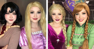 Twin Sisters Transform Themselves Into Your Favorite Disney Princesses