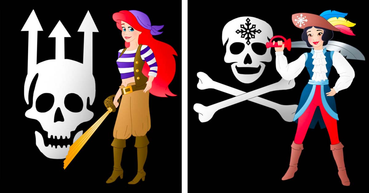 15 Wonderful Illustrations Of Disney Princesses As Pirates