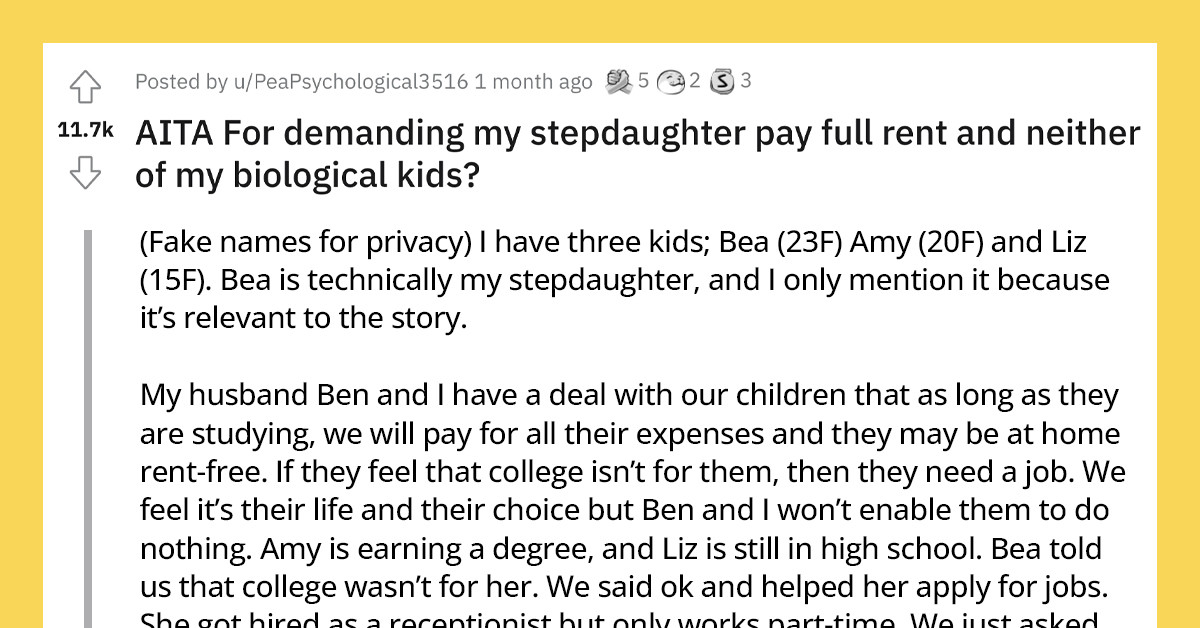 Woman Gets Her Adult Stepdaughter To Pay The Full Cost Of Her Rent In Exchange For The Tuition Money She Wasted On Vices