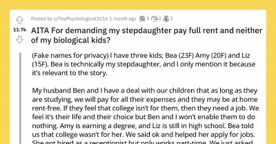 Woman Gets Her Adult Stepdaughter To Pay The Full Cost Of Her Rent In Exchange For The Tuition Money She Wasted On Vices
