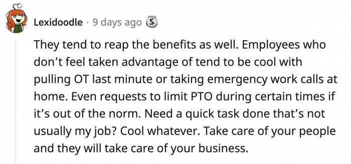 These are the advantages of treating your employees right.