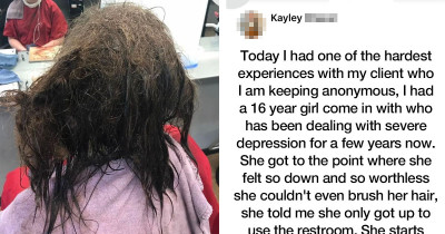 A Hairdresser With a Big Heart Saw a Teenage Girl in Need and Spent 13 Hours Making Her Feel Special