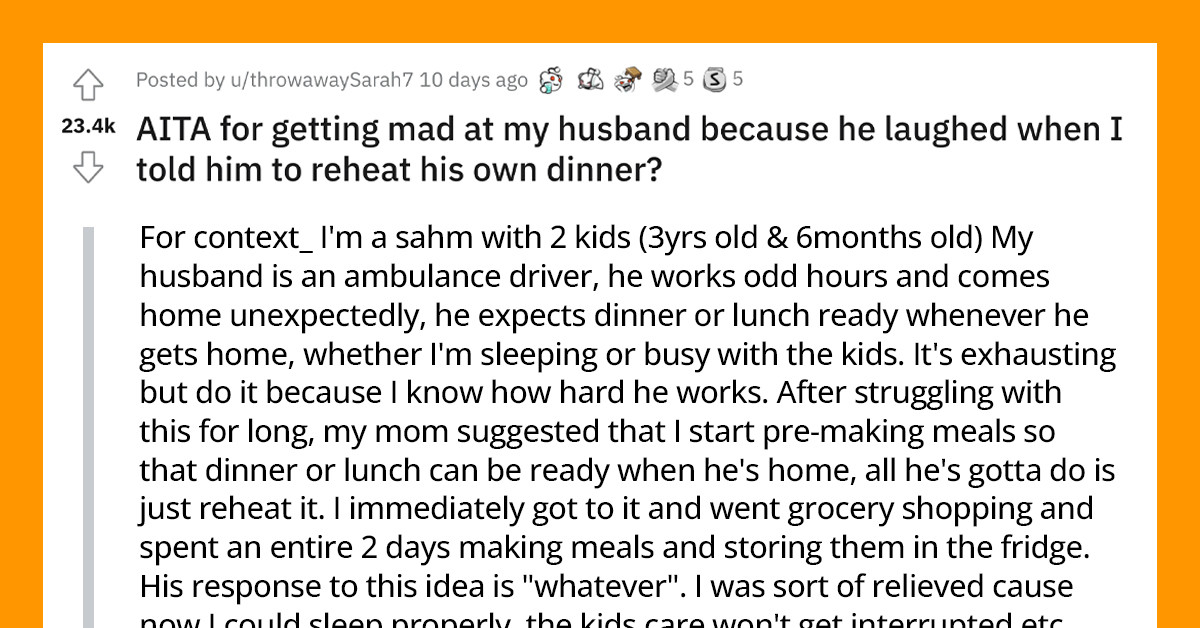 Husband Got Mad At Wife For Not Waking Up And Reheating His Food In The Microwave