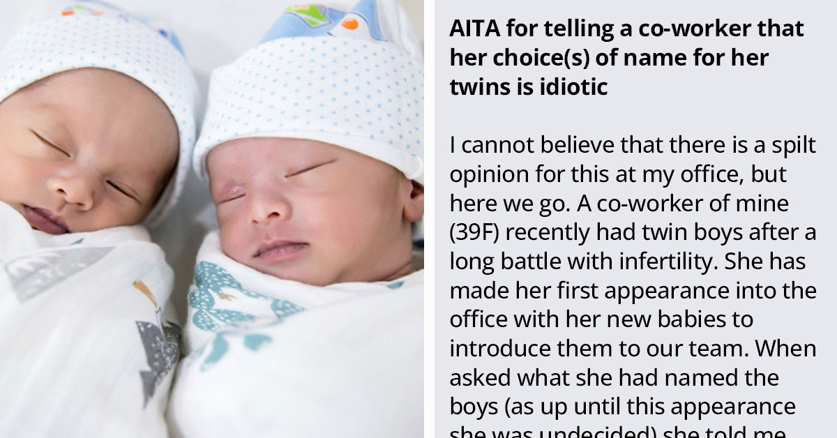 “Sean and Seen“ – Person Calls Out A Coworker For Giving Her Twin Babies Ridiculous Matching Names That Sound Exactly Like Their Last Name