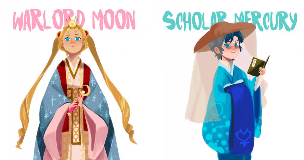 Amazing Artist Illustrates Sailor Scouts As Japanese Feudals