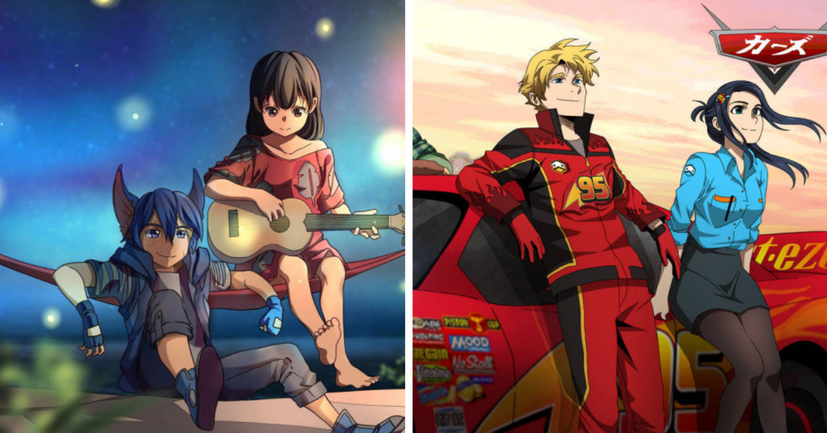 Clever Artist Re-Designs Disney and Other Famous Movies in an Anime Style, and It's Seriously Cool