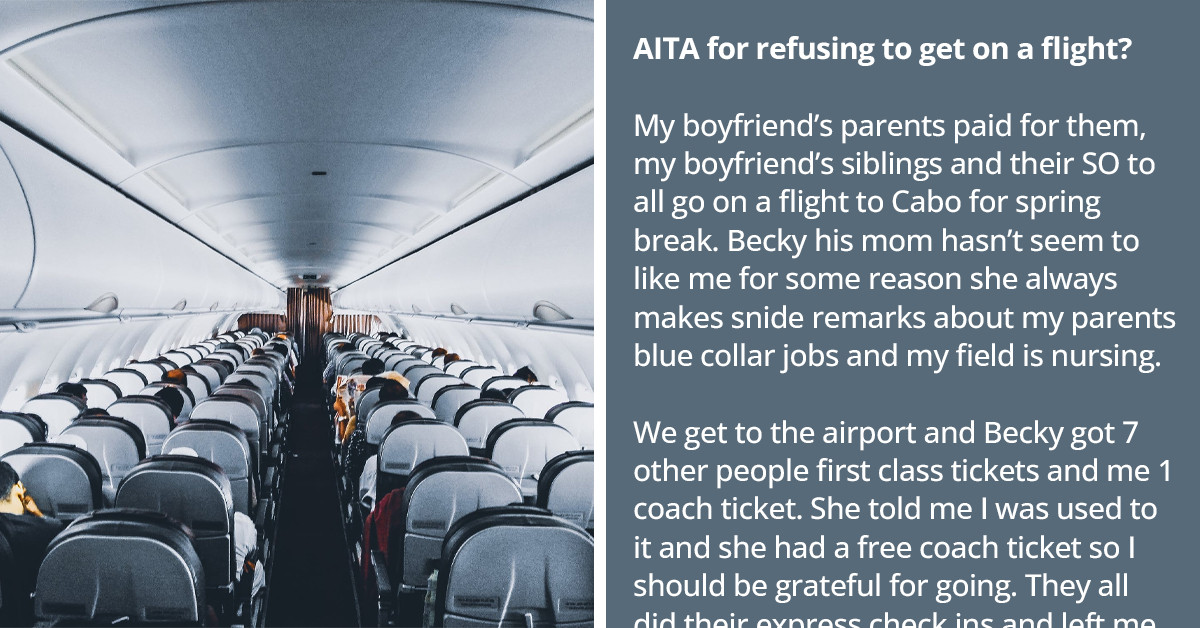 Nurse Breaks Up With Her Boyfriend Publicly At The Airport After His Mom Bought Everyone First Class Tickets Except For Her