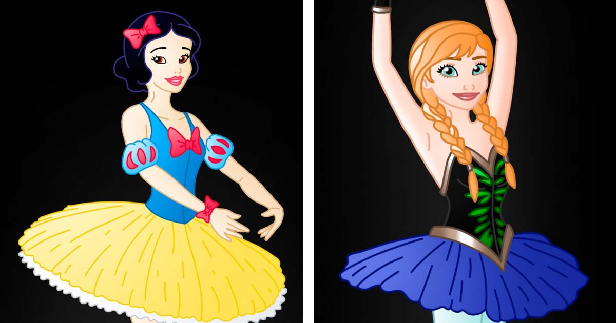 Artist Totally Nails Costume Designs For Disney Princesses As Ballet Dancers