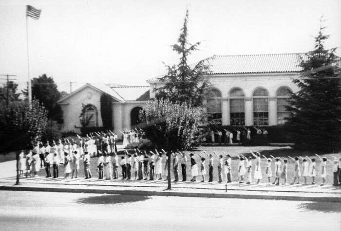 40. "Children Salute The American Flag In Front Of The Morgan Hill School (California), 1930s"