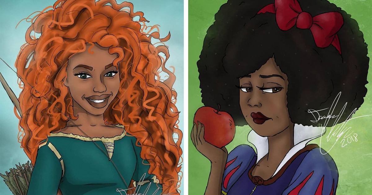 Disney Princesses Have Been Recreated By An Artist As Black Women And They’re Absolutely Beautiful