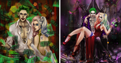 These 15 Amazing Illustrations Show Joker and Harley’s Dysfunctional Relationship in a Different Light