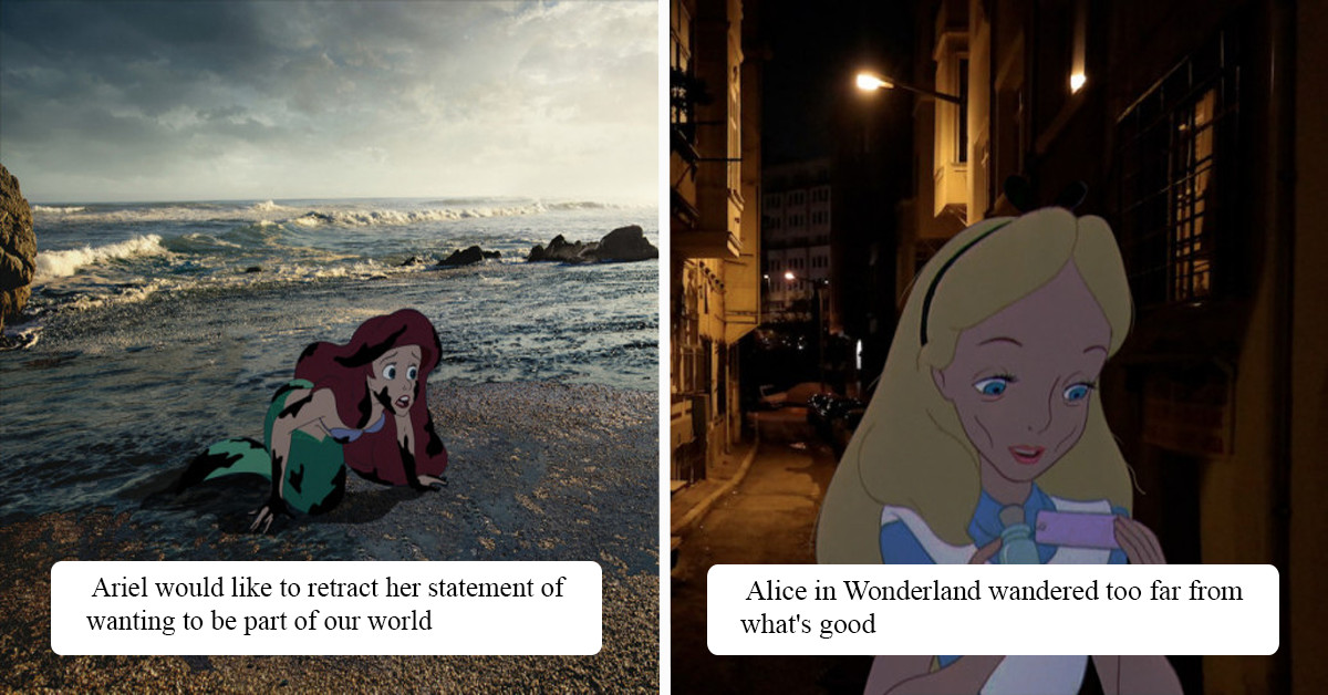31 Unhappily Ever After Disney Illustrations That Show How Characters Would Do If They Lived In The Real World