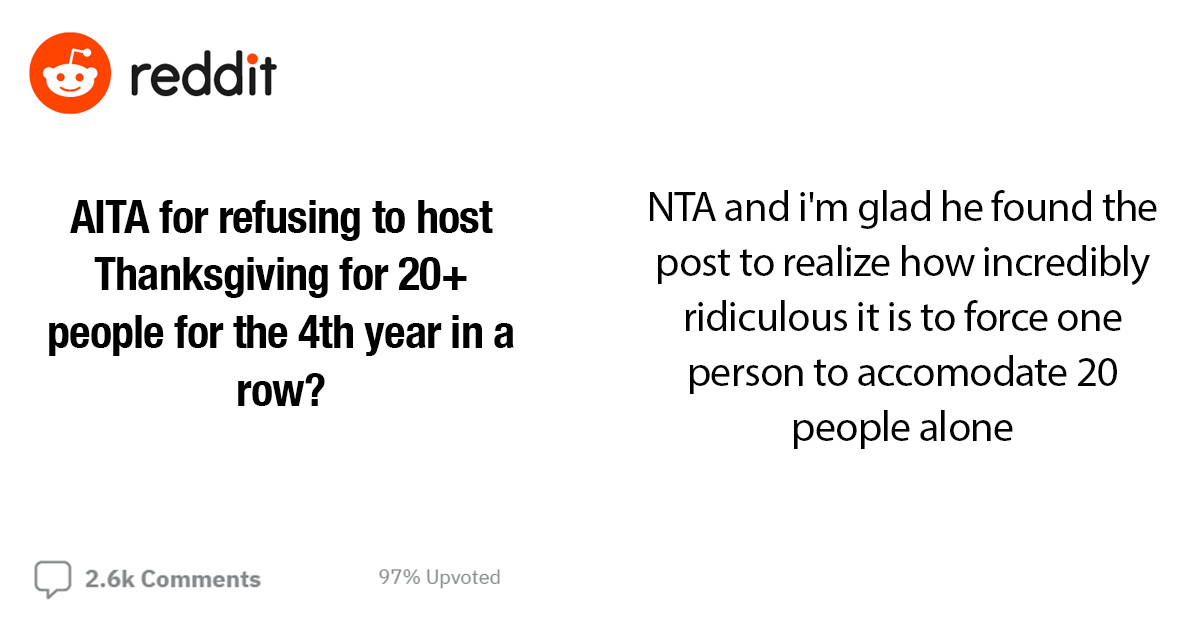 Woman Turned To The Internet To Solve A Thanksgiving Dilemma To See If She Had Done The Right Thing Or Not