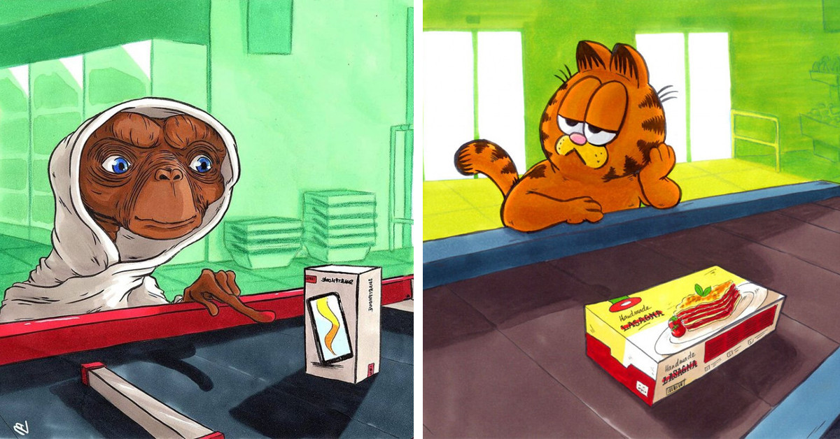 Humorous Illustrations Reveal What Famous Characters Would Buy If They Went Grocery Shopping