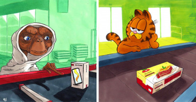 Humorous Illustrations Reveal What Famous Characters Would Buy If They Went Grocery Shopping