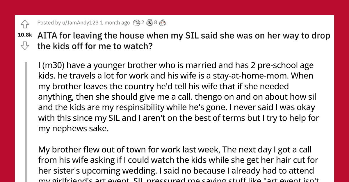 Man Doubts His Decision to Abruptly Bail After Being Pressured to Babysit His Nephews and Seeks Advice Online