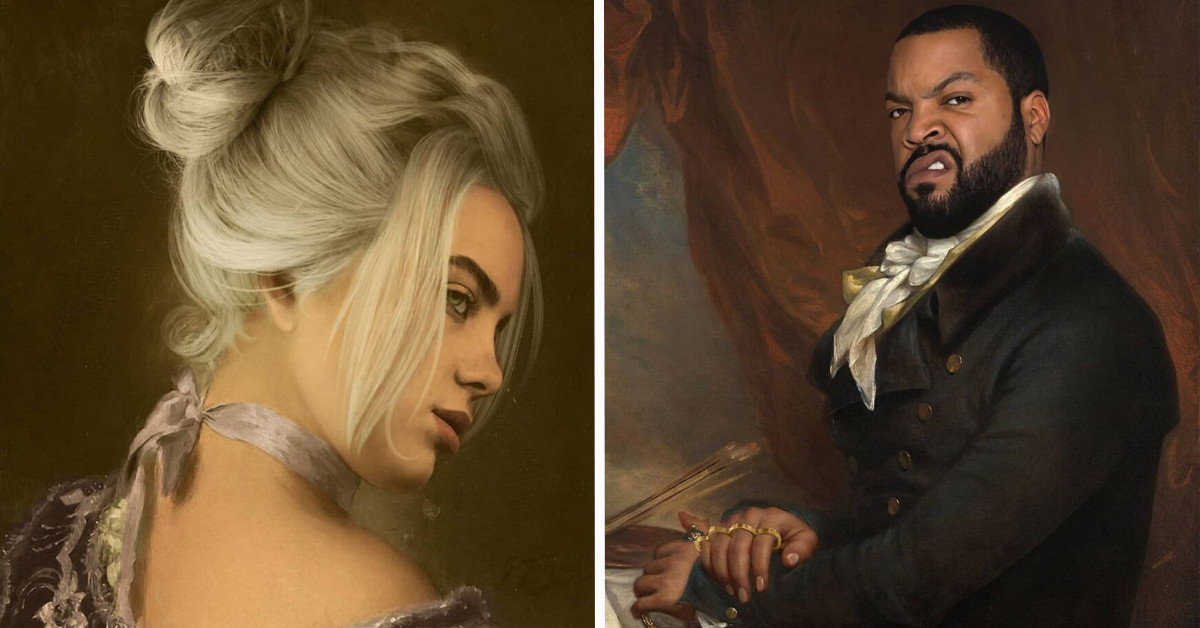French Artist Gave Celebrities a Classical Painting Makeover And They Ended Up Looking Incredible