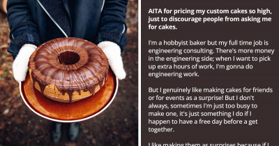 Baker Gets Called A Jerk For Pricing Their Cakes So High, But Here's The Reason For Their Overpricing