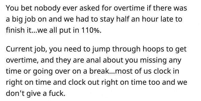 But due to the company's poor decisions, they had to transfer to a new workplace where it wasn't as enjoyable.