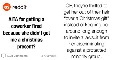 Man Gets A "Karen" Coworker Fired Because Of A Christmas Mishap