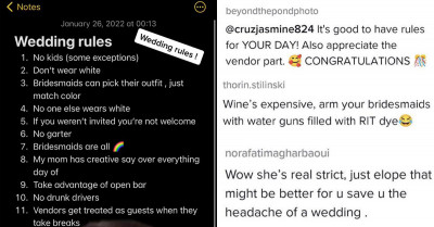 Bride-to-Be Made Some Crazy Wedding Rules Which Inspired an Interesting and Passionate Discussion on TikTok