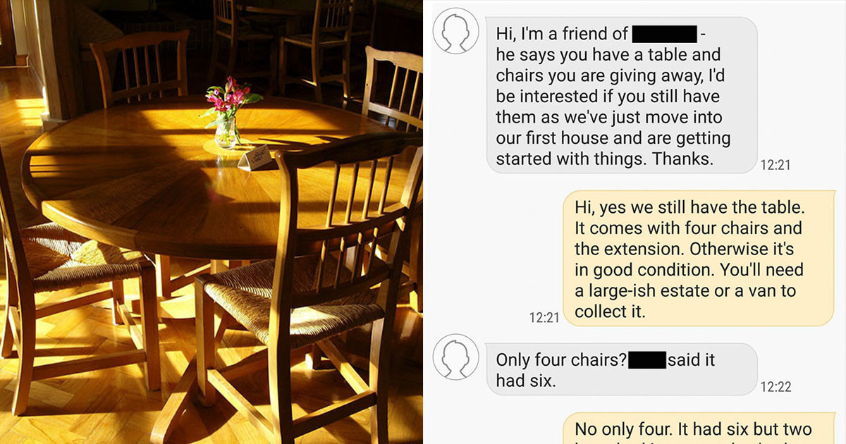 Man Tries to Give Away a Table for Free, but the Situation Spirals Out of Control