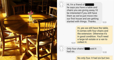 Man Tries to Give Away a Table for Free, but the Situation Spirals Out of Control
