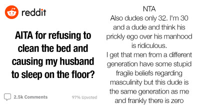 Husband Sleeps On The Floor After Blaming Wife For Unclean Bed