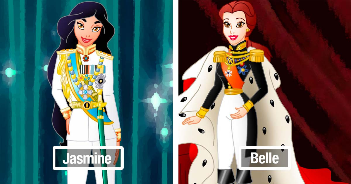 Take A Look At These 15 Illustrations Of Disney Female Characters Dressed As Monarchs