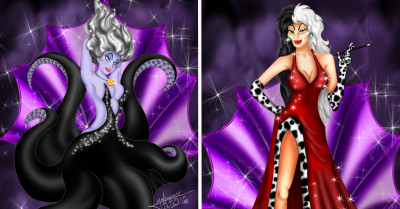 These Villainous Disney Women Got Glamorous Make-Overs Thanks To One Creative Artist