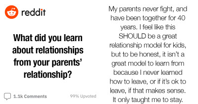 20+ Redditors Share The Lessons They Learned From Their Parents' Relationships