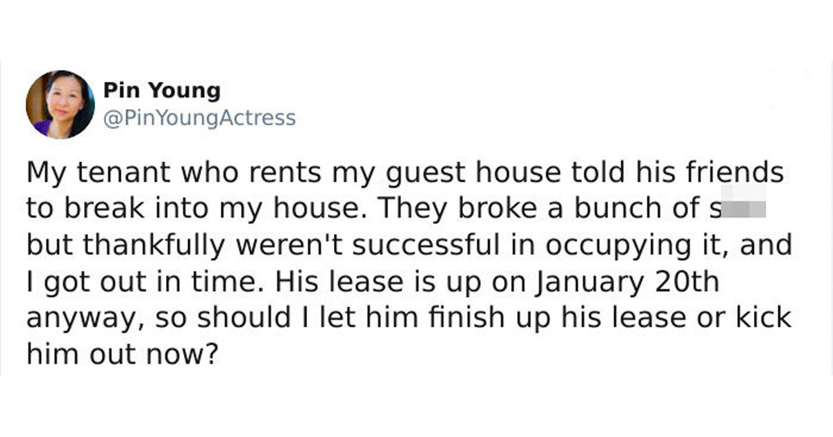 Landlord Asks Twitter Whether She Should Evict A Tenant Who Allowed His Friend To Invade Her Home