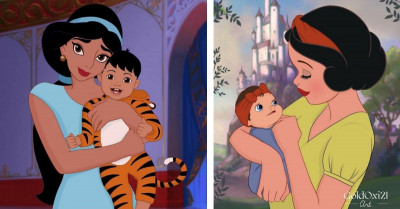 Classic Disney Princesses Get Modern Mom Makeovers We're Gushing Over