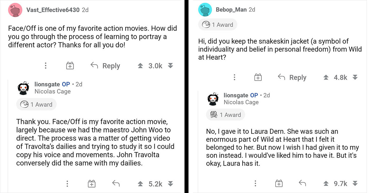 30 Of The Best Questions And Answers From Nicolas Cage’s “Ask Me Anything” Reddit Session